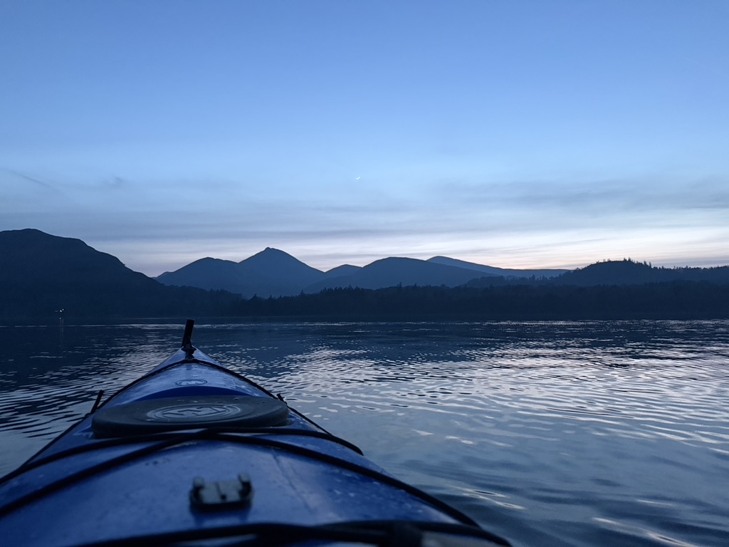 Kayaking at dusk
